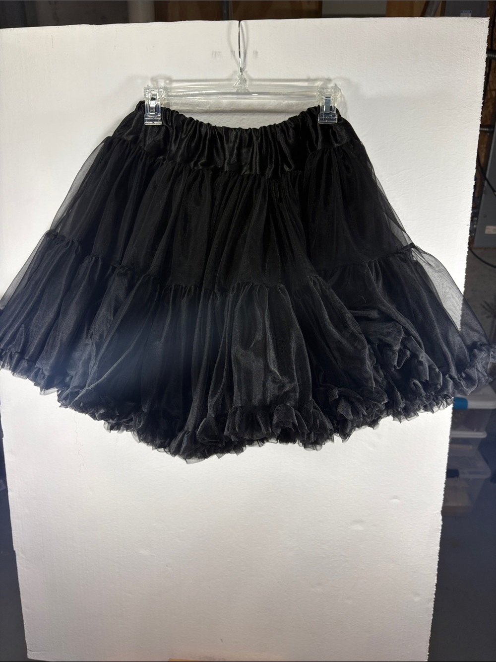 Black Ruffle Tulle Skater Skirt - Women's
